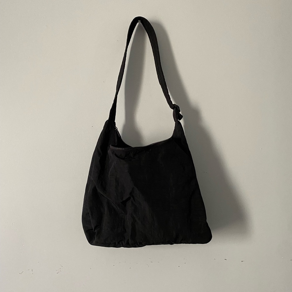 Black nylon baggu purse